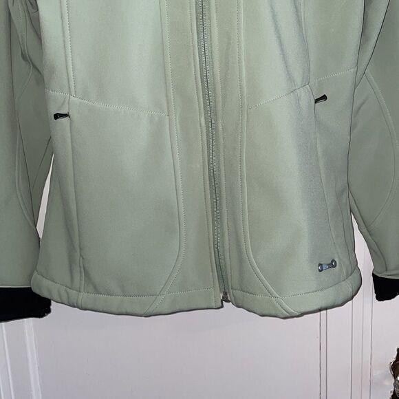 Spyder mint green light zip up front fleece lined coat - Picture 4 of 16